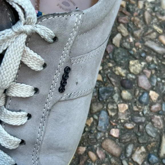 Ecco Pewter Nubuck Suede Leather Casual Sneakers Size 39 - Picture 4 of 8